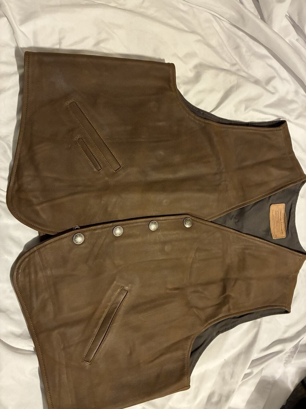 Coronado Leather Concealed Carry Vest MenSz 54 Nat Rifle Assoc 1871 Buttons NWOT